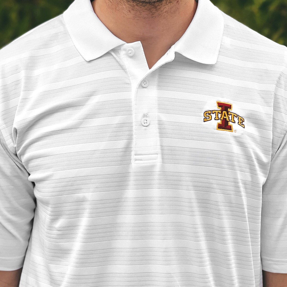 Champion® I-State White Striped Polo
